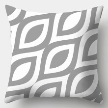 Tyynyliinat puuvillapellava 45cm x 45cm harmaa sarja tyynyliina neliönmuotoinen sohva raidallinen ruudullinen tyynynpäällinen
