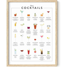 Tablou cu băuturi - Imprimeu cu alcool și meniu de bar pentru decor de perete, compatibil cu barul de acasă, bucătărie, decor de bar (bej, 12x16)