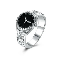 RSAMD 925 Silver watch style Rings Jewelry crystal Fashion Wedding lady Cute women-US SIZE 9