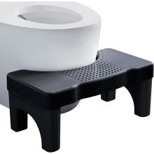 Sgabello nero per WC per adulti, sgabello portatile per WC alla turca, poggiapiedi antiscivolo in plastica per bagno, per anziani e bambini, design