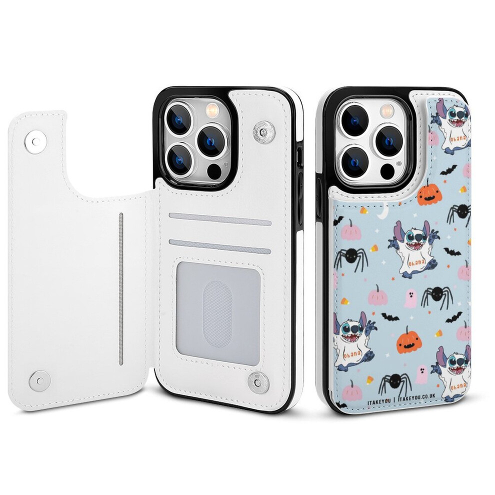 Stitch Compatible Iphone 14 Pro Wallet Case With Card Holder, Pu Leather Folio, Magnetic Clasp & Shockproof Cover For Women 9164030985674
