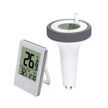 Floating Pool Water Thermometer with Indoor Temperature and Humidity Monitor for Summer Swimming