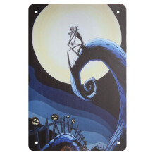 Jack Skellington bádogtábla, Rémálom karácsony előtt, konyhadekoráció, 8x12 hüvelykes rajzfilm, horrorfilm, vintage tábla