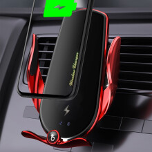 Autohouder voor mobiele telefoons met draadloos opladen, 15W snelladen, automatische klembevestiging voor ventilatierooster, geschikt voor iPhone en