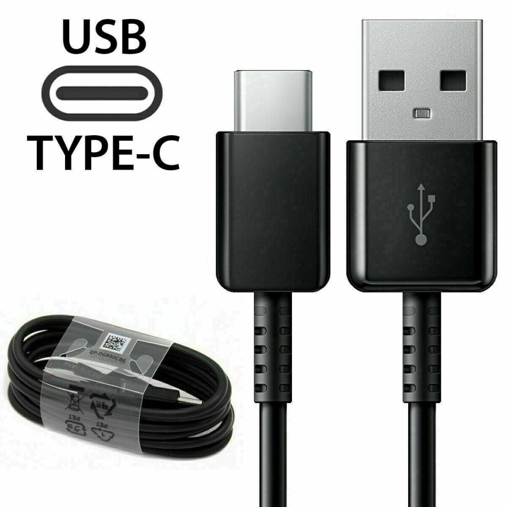 3Ft Usb-C Cable For Fast Charging & Data Sync, Compatible With Samsung Galaxy S8/S8+/Note 8, Nexus 5X/6P, Oneplus 2/3/5, Lg G5/G6/V20, Htc 10, Pixel Black 9164030130319