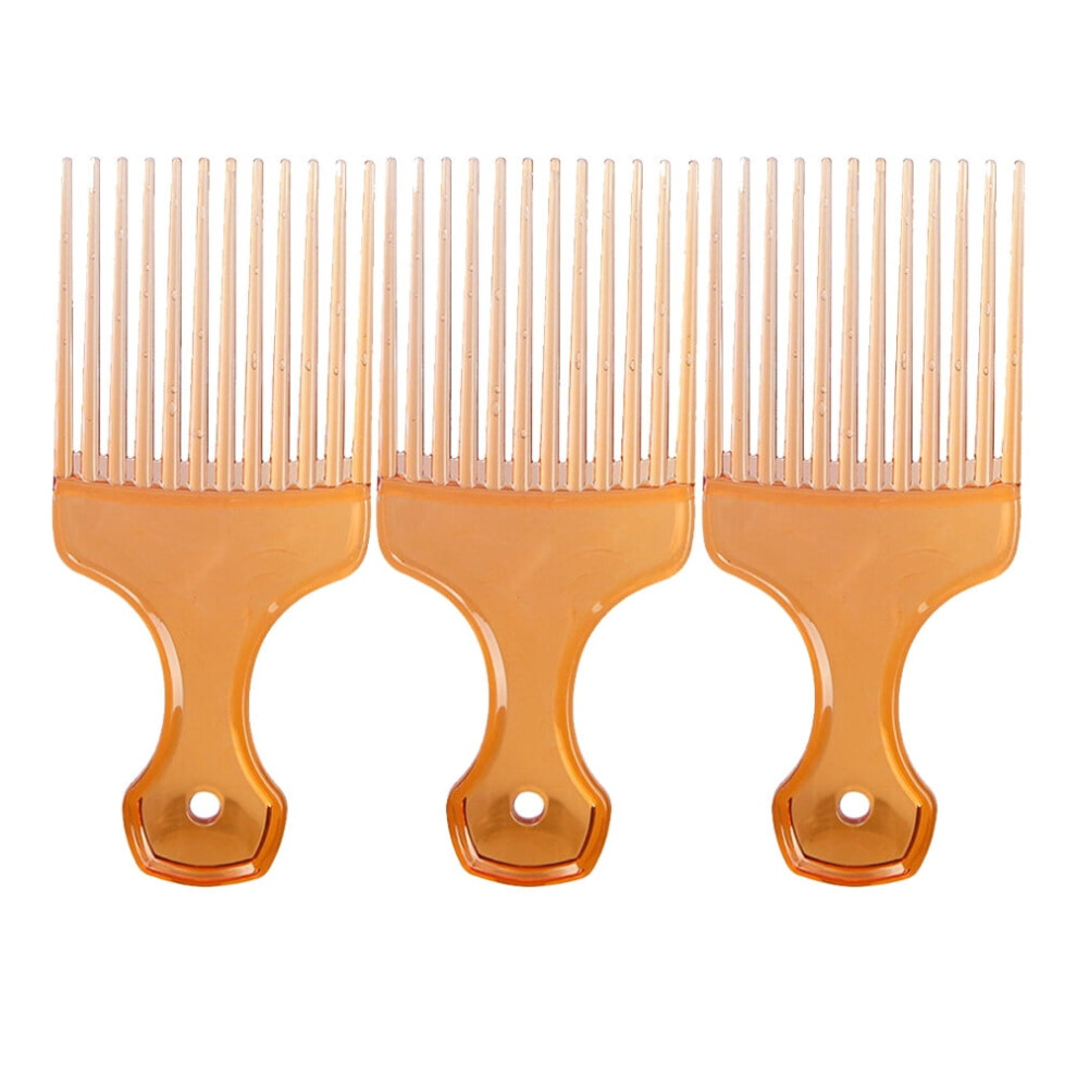 3PCS Scalp Massage Comb Portable Styling Hair Comb Plastic Hair Brush with Hanging Hole (Yellow)