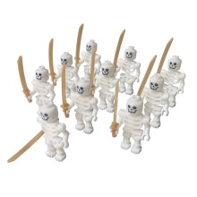 Sæt med 10 Skull Go-figurer Byggeklodser Legetøj hvide