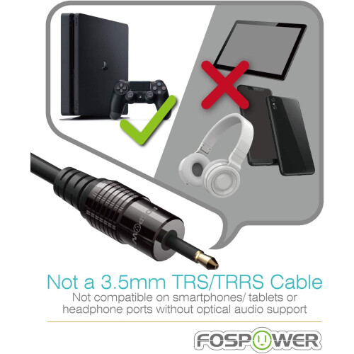 (Καλώδιο ήχου Toslink σε Mini Toslink με επιχρυσωμένο ψηφιακό οπτικό S/PDIF 3ft24K με μεταλλικές 2
