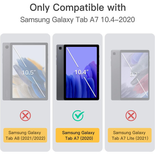 Capa compatível com Samsung Galaxy Tab A7 de 10,4 polegadas (SM-T500/T505/T507), NÃO compatível com Tab A7 Lite. Parte traseira fina e 1