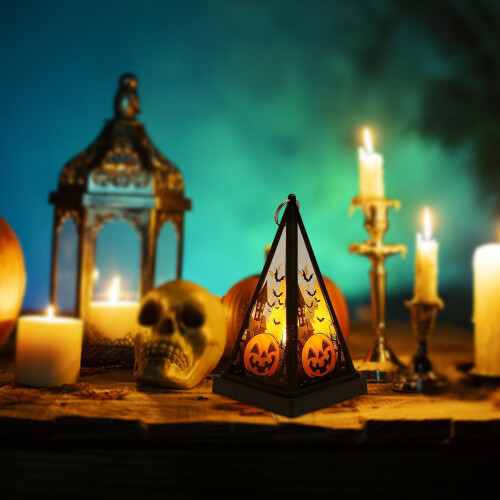 Λαμπάκια κεριών LED για το Halloween, κρεμαστά φανάρια με μπαταρία, εσωτερική