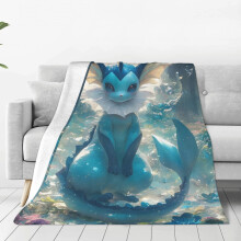 Couverture Vaporeon, jeté de lit, décoration de chambre, couverture en flanelle pour lit et canapé