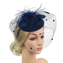 Chique fascinatorhoed voor dames, geschikt voor cocktails, bruiloften, feesten en kerkdiensten, met veren als haaraccessoire voor de bruid