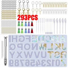 293pcs Tacar Múnlaí Litreacha Aibítir DIY, Múnlaí Silicone, Uimhreacha, Tacar Réitigh Roisín
