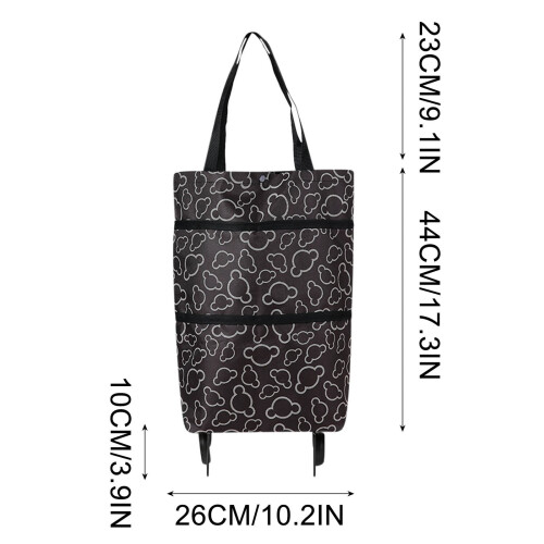 SHENGXINY Καρότσι Ψώνιων με Ρόδες26x10x44cm, Πτυσσόμενο Καρότσι Ψώνιων με Πτυσσόμενους 2