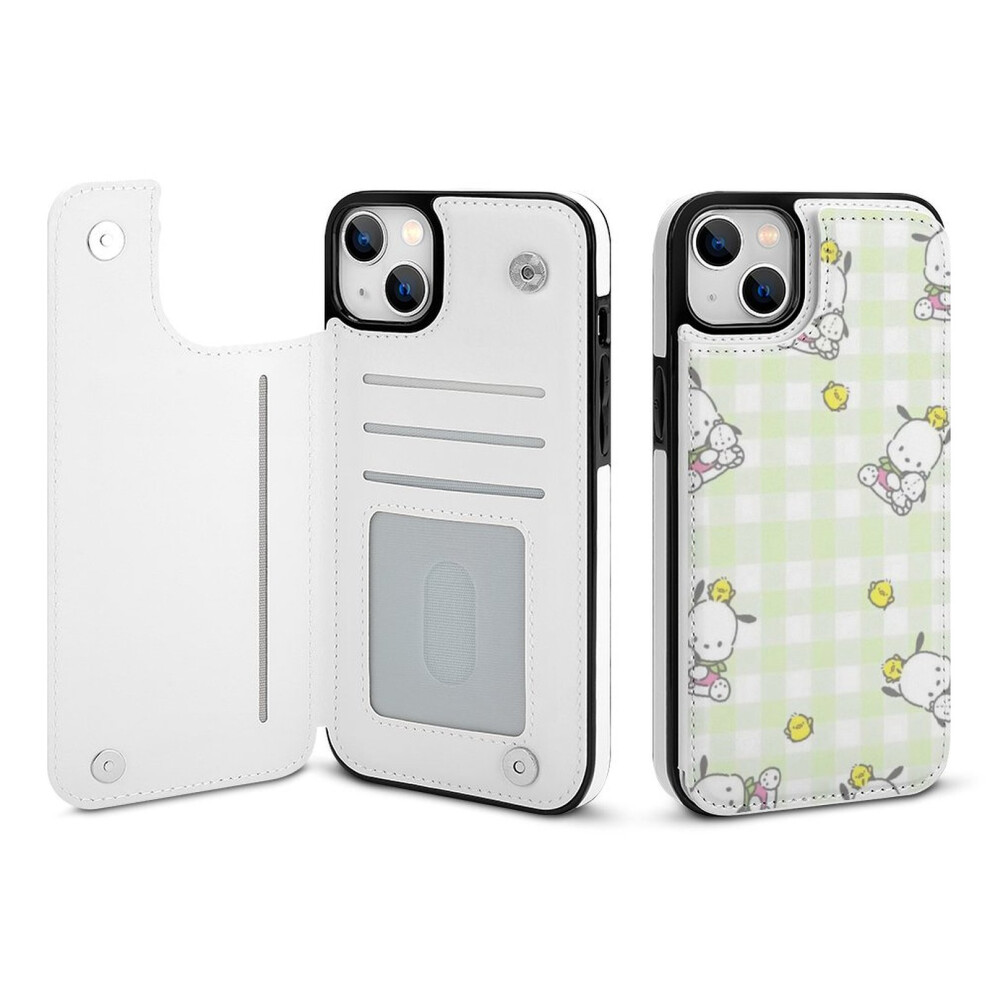 Pochacco Wallet Case Compatible With Iphone 14 Plus, Pu Leather Folio With Card Holder, Kickstand & Magnetic Clasp 9164030273993