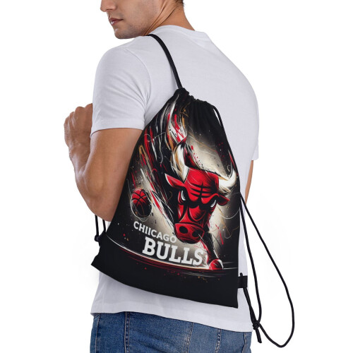 Τσάντα Bulls Classic με κορδόνι, πτυσσόμενη, αθλητική, γυμναστικής, τσάντα με κορδόνι, 2