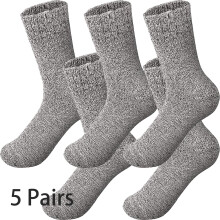 5 Paar Herren-Wollschlingensocken, warme, dicke Wintersocken, Herren-Outdoor-Socken für Zuhause, passend für alle Größen 8-12