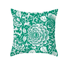 Fundas de almohada de algodón y lino, almohada decorativa para coche, estilo sencillo, funda de cojín estampada verde, funda de almohada para el