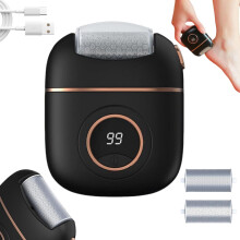 Electric Foot Callus Remover with LCD Display, Waterproof Rechargeable Foot Grinder, 3 Rollers