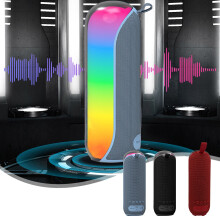 Enceinte Bluetooth 5.3 Jacenvly Mini avec lumières sympas, son clair et caisson de basses, utilisation intérieure/extérieure, lecteur de cartes