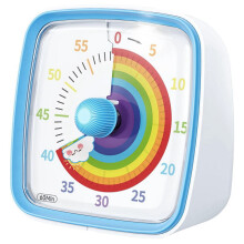 60-Minuten-Visualisierung mit Nachtlicht, Countdown, Pomodoro-Technik und Regenbogenmuster für Kinder und Erwachsene (Blau)