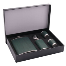 Hip Flask Set Stainless Steel Flask of Gifts for Men 260ML Bar Camping Barbecue Portable Pocket Flask Green