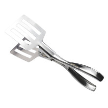 Pinza piatta in acciaio inox per barbecue, pinza multifunzione per il pane, pinza da cucina per servire cibo, pesce fritto e bistecche