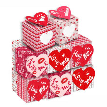 12 db-os Valentin-napi sütidoboz, csemegedobozok, cupcake dobozok esküvőre, születésnapi parti dekorációra, évfordulóra, Valentin-napi