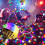Bola de discoteca giratória e colorida, lâmpada mágica com tomada, compatível com decoração de Natal (1 conjunto) 2