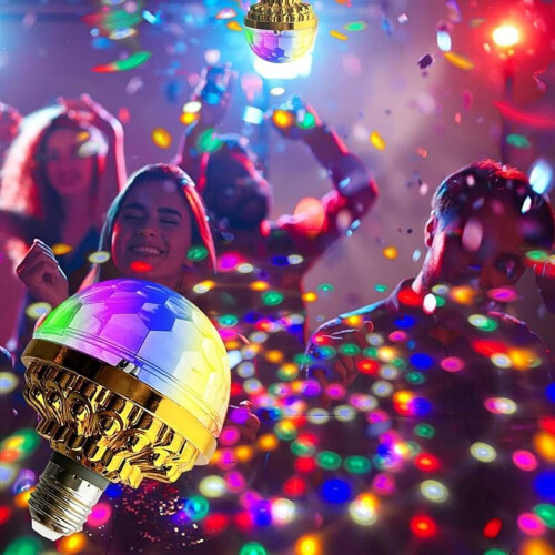 Bola de discoteca giratória e colorida, lâmpada mágica com tomada, compatível com decoração de Natal (1 conjunto) 1