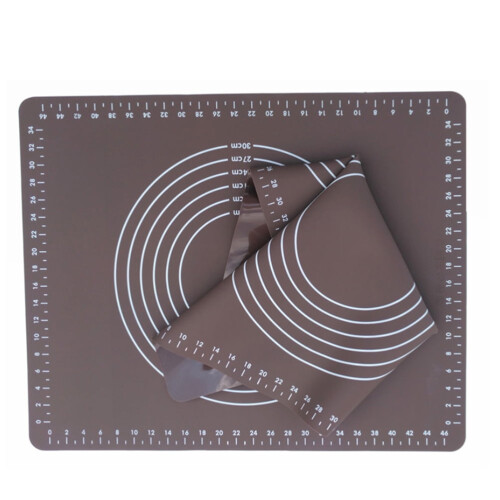 2 pcs Dough Mat High Temperature Resistance Non-slip Kitchen Gadget Baking Tool for Home (Coffee) 1