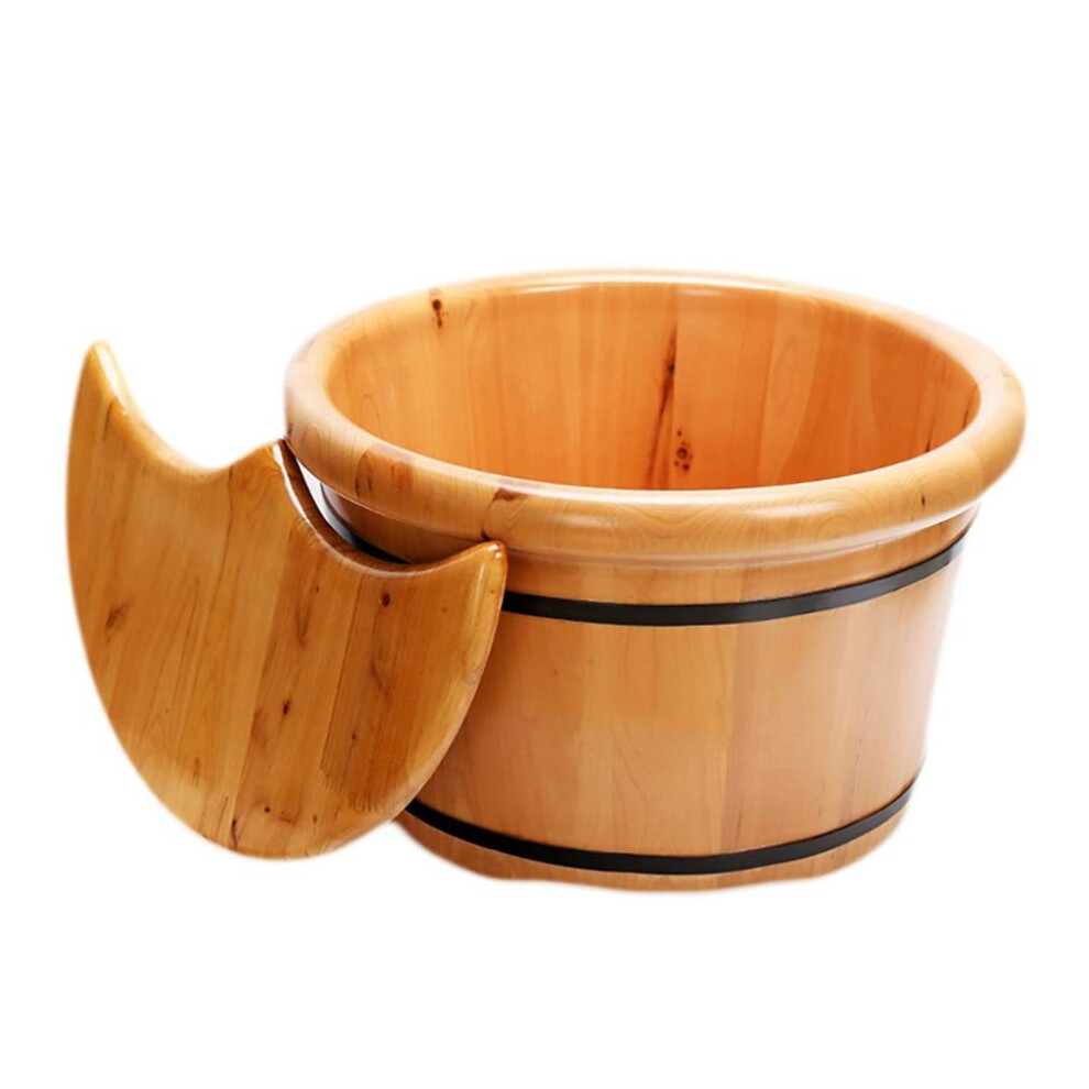 Wooden Foot Bath Handcrafted Cedar Deep Soak Spa Pedicure Basin Bucket for Home Use