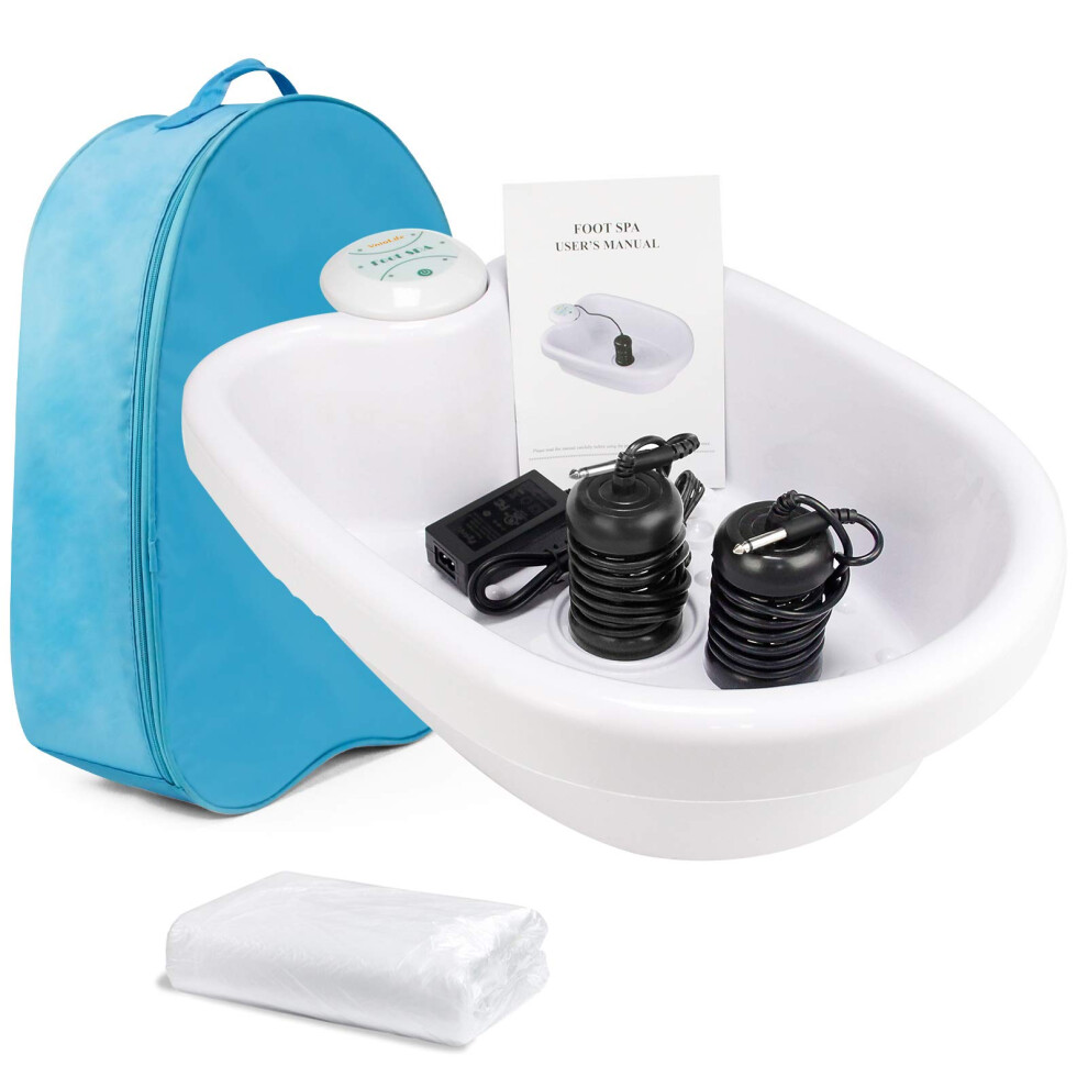 Ionic Foot Bath Detox Spa Kit with Basin, 100 Liners, Dual Ion Arrays for Home and Salon