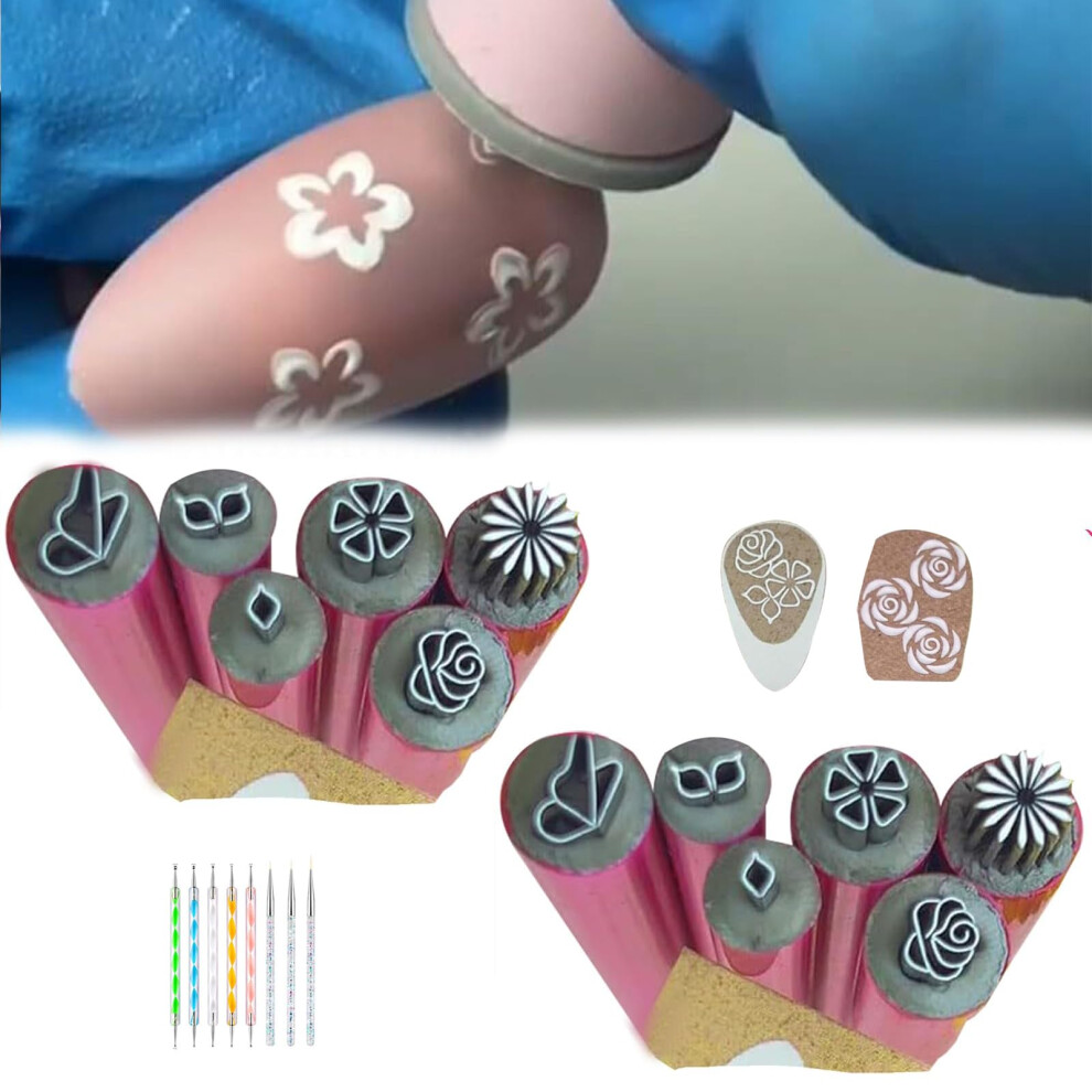 Nail Art Stamp Pen Set with Brushes, 12pcs DIY Nail Stamping Kit for Precision MultiColor Designs