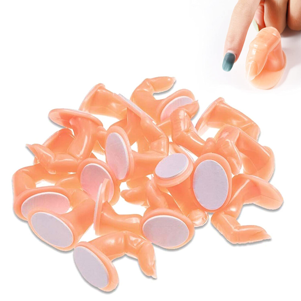20pcs Practice Nail Fingers with SelfAdhesive Base, Reusable Fake Fingers for Nail Art Training and Display