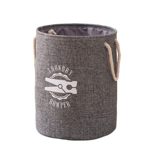 Collapsible Waterproof Laundry Hamper, Decorative Grey Fabric Cube For Multi-Application Home Essentials, Portable Organizer With Handles And Large