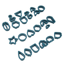 Polymer Clay Earring Cutters 24pcs Food Safe Handcrafted Thickened Edges Blue