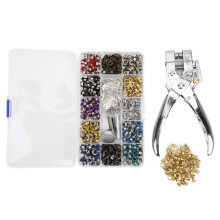 Hole Punch Plier Grommet Eyelet Kit Multi-Color Metal Eyelets Anti-Tension Anti-Moisture Grommets for Leather Canvas Bags Shoes DIY Crafts