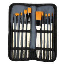 Synthetic Hair Paint Brush Set Shape Retention for Acrylic Watercolor Face Painting Anti-Shedding Design Waterproof Fabric Storage Bag Durable with