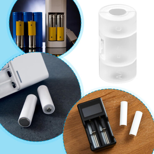 AA to C Battery Adapter Converter with Secure Grip for Flashlights Camping and Workshop Tools 2