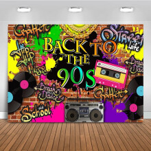 Fondo de los 90: Hip Hop, Graffiti, Pared de Ladrillos, Radio Retro, Fotografía de Moda, Fondo de Regreso a los 90.