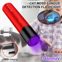 VASTFIRE Kraftig 3-niveau justerbar 365nm UV lommelygte genopladelig til hund/kat - tør plet