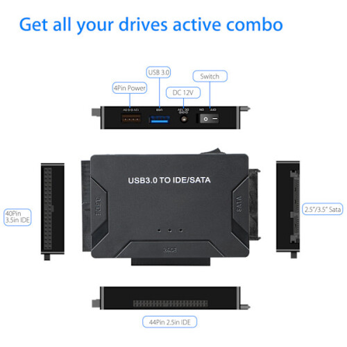 Compatibele USB IDE-adapter USB 3.0 naar SATA IDE harde schijf converter combo 1