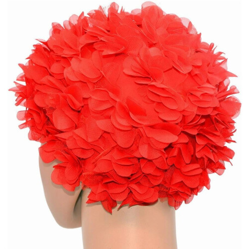 Blonde Vintage Badehette Blomsterblad Retro Badehette for Damer 2