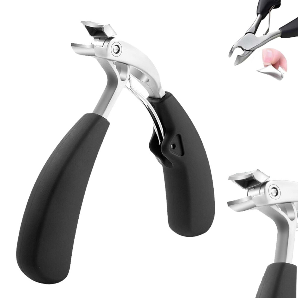 Large Nail Clippers for Thick Nails Seniors, Wide Jaw Stainless Steel with Clipping Catcher