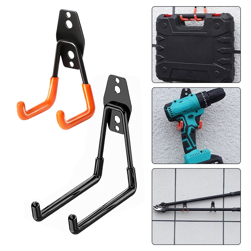 Wall Hook With 2 Nails, Heavy Duty Anti-Slip Rustproof, For Garage, Warehouse, Tools, Bikes - Black, M 9164030432338