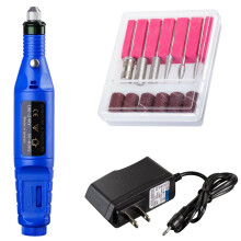Lima de uñas eléctrica, kit de manicura y pedicura acrílica portátil para salón de belleza.