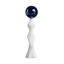 Estátua nórdica abstrata feminina em resina para decoração de mesa.