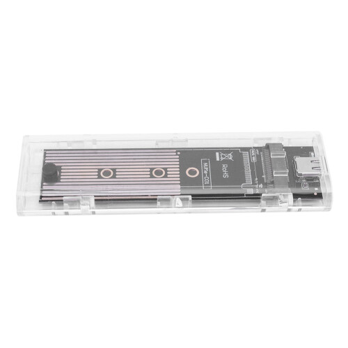jixopn M.2PCI-e NVME Clear SSD Case USB3.1Type C Hard Disk Case MKey B+M Key(D) 2