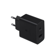 Ag luí le Samsung35W PD Power Adapter Duo (USB-C, USB-A) Balla Luchtaire Bulk - Dubh